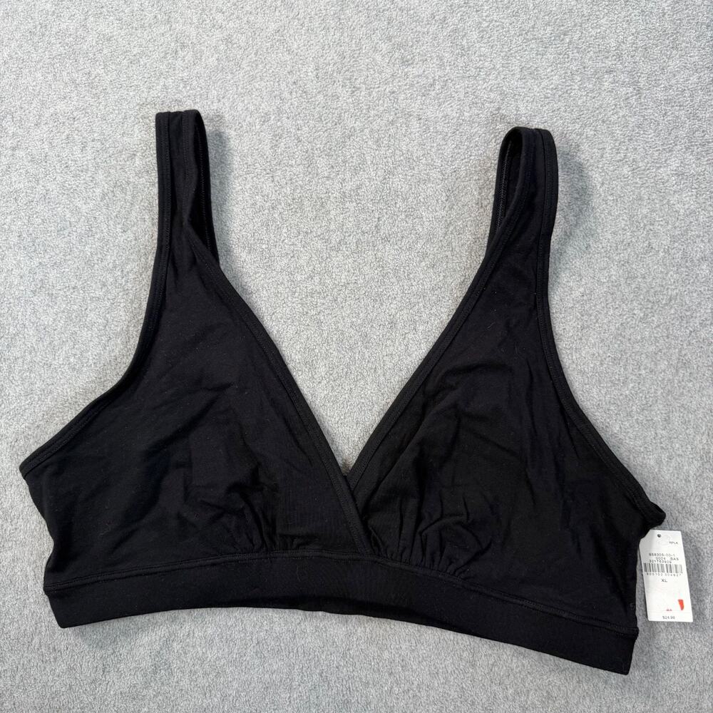 Old Navy Maternity Cross Front Cotton Nursing Bralette Women's XL Black New